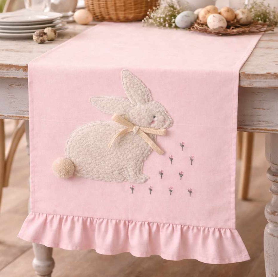 Runner in cotone con coniglio - Linea Little Joy - 170x45 cm - Clodette